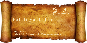 Hellinger Lilla névjegykártya